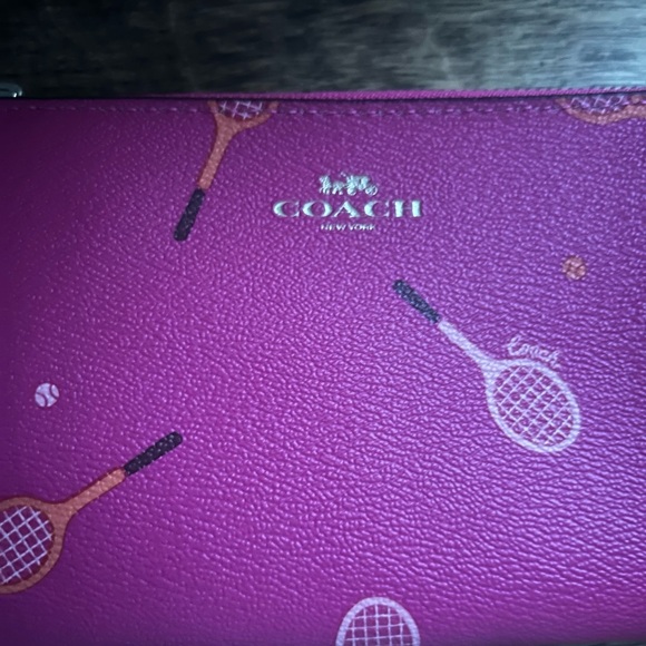 Coach Fuchsia Wristlet with Tennis Design - Picture 2 of 6